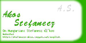 akos stefanecz business card